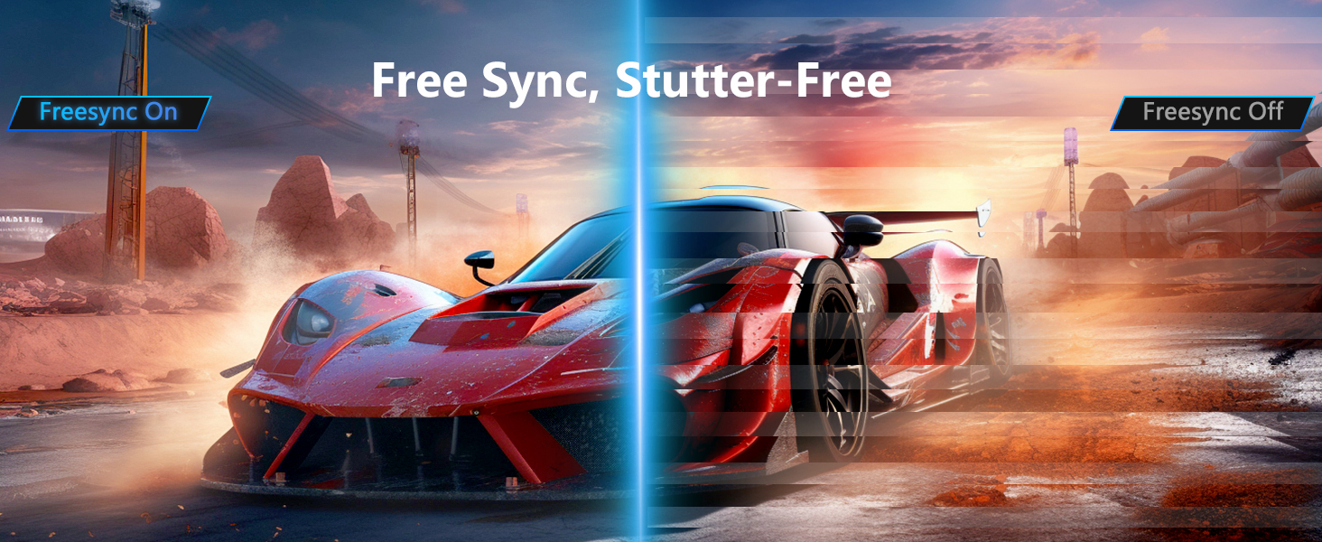 showing difference between Free Sync on and off